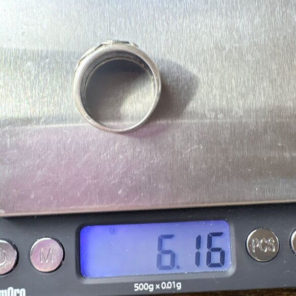 VTG Solid Sterling Silver 925 Scroll Design Tapered Band Ring Size 7.25 - Picture 8 of 9